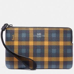 Coach Bags - Coach NWT Blue and Yellow Plaid Wristlet Coach Bags - Coach NWT Blue and Yellow Plaid Wristlet